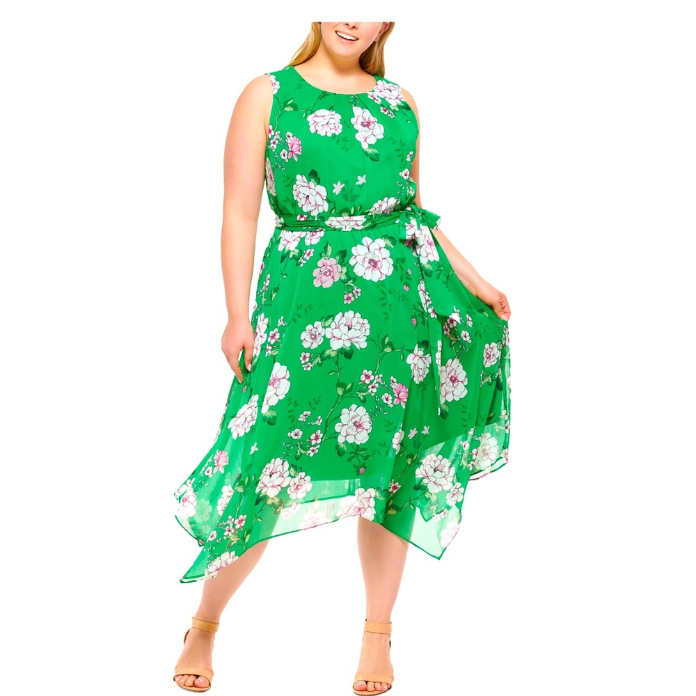 Jessica Howard Plus Size Floral-Print Midi Dress 16W